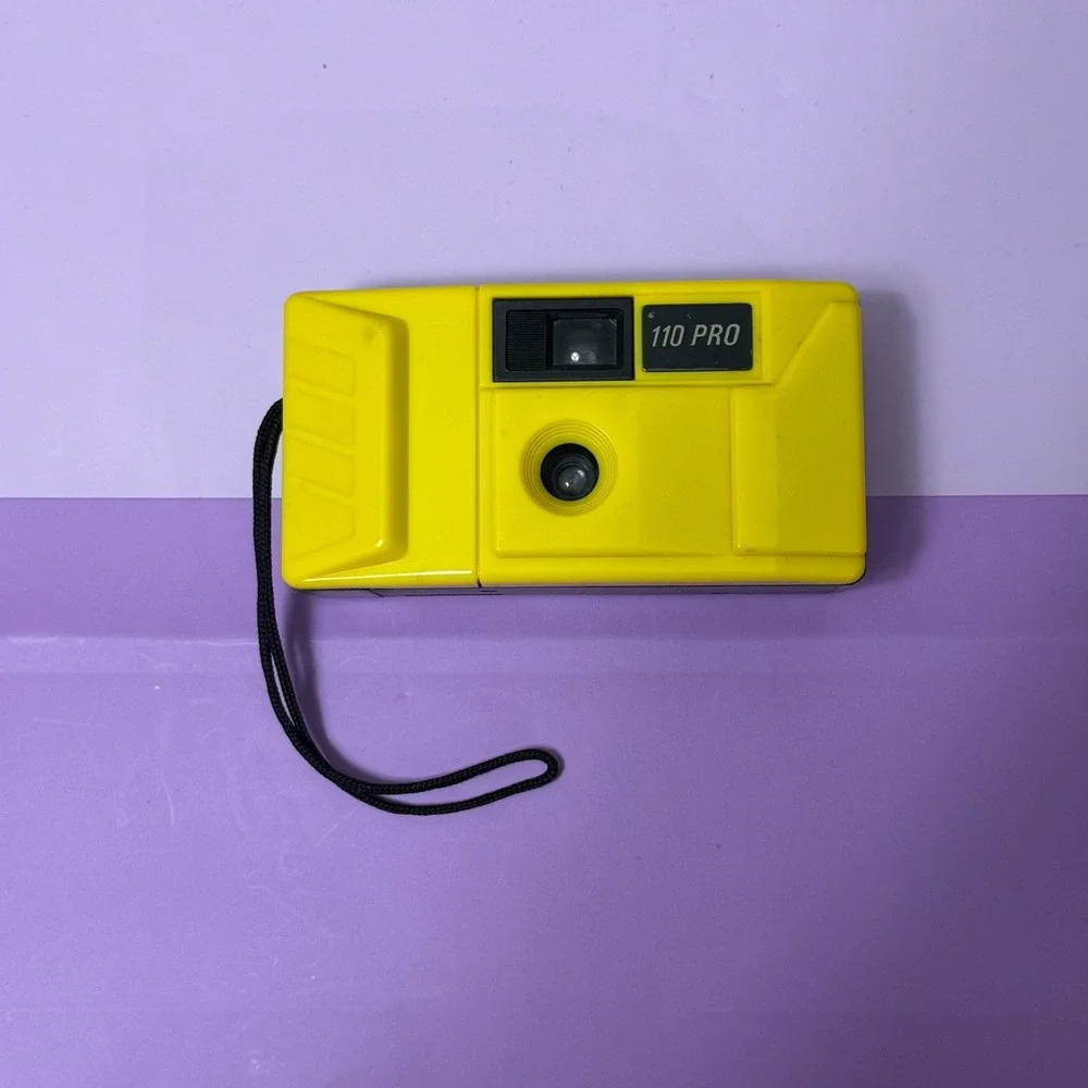 110 Pro Style 110 Film Camera Yellow Compact Point and Shoot Vintage Untested